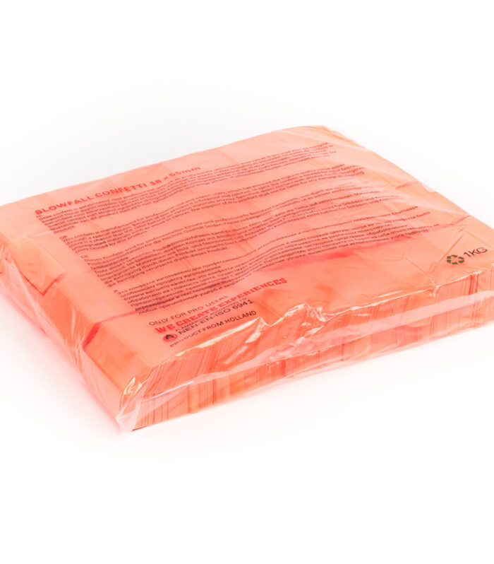 TCM FX - Lassú esésű UV Konfetti Téglalapok 55x17mm- UV Narancssárga - 1 kg